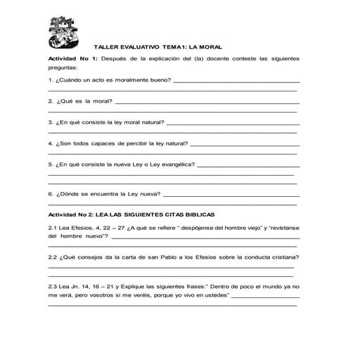 Actividad no 1 taller l a moral