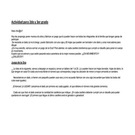 Actividad para 2do y 3er grado