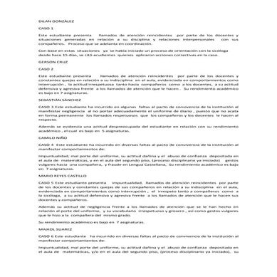 Actividad para los padres análisis de casos