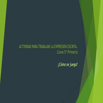 Actividad para trabajar la expresión escrita