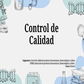 Actividad presentación:Control calidad: rigor en cada proceso. | PDF
