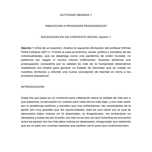Actividad semana 1 INDUCCIÓN A PROCESOS PEDAGOGICOS