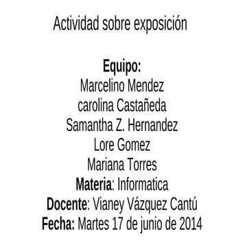 actividad sobre expocision