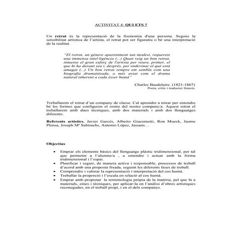 Veure i entendre. Activitat 4 javier garcés.taller escultòric