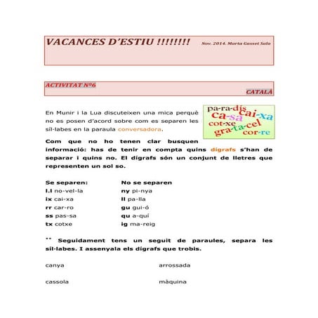 Activitat 6 gramàtica (1) | PDF