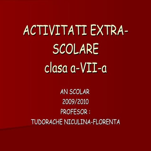 Activitati extra scolare