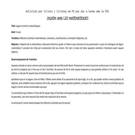 Activitat PDI (5 anys)