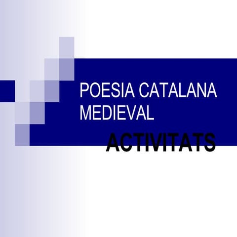 Activitats Poesia Catalana Medieval