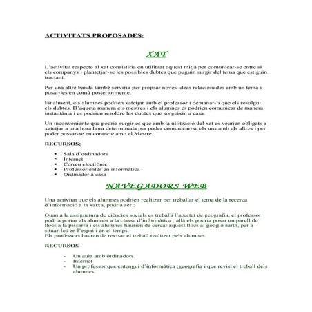 Activitats Proposades