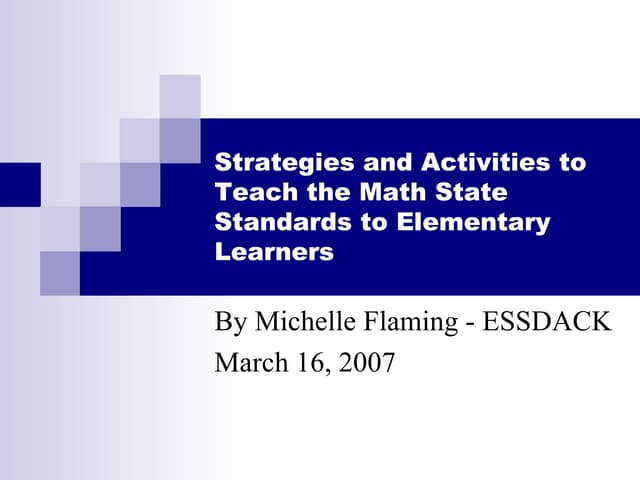 Activities and Strategies to Teach KS Standards