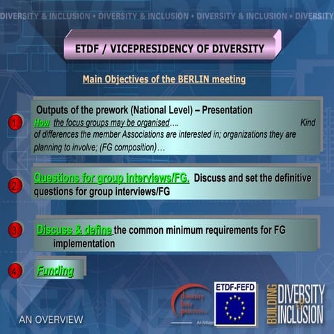 Vicepresidency of Diversity-ETDF (European Training & Development Ferderation)
