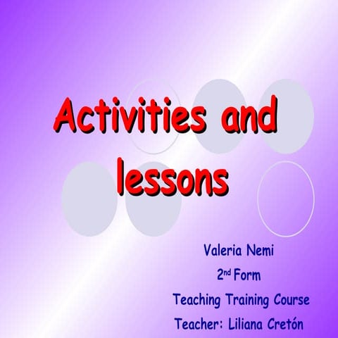 Activities And Lessons