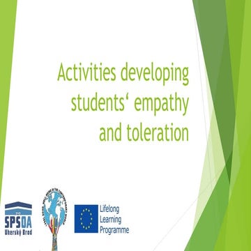 Activities developing students empathy and toleration