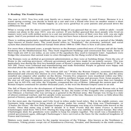 Activities feudalism