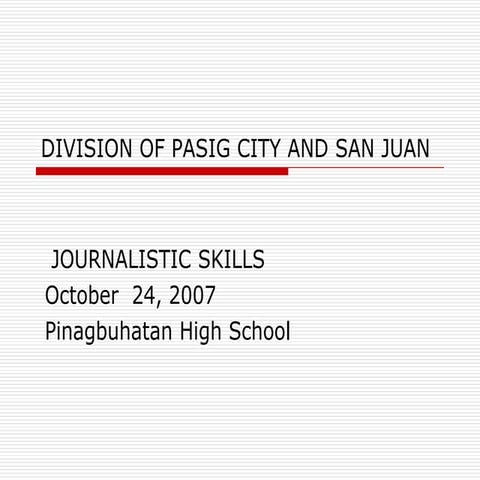Activities for journalistic skills