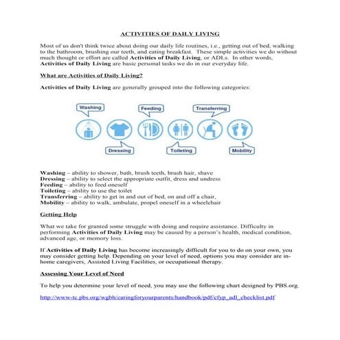 Activities of daily living | DOC