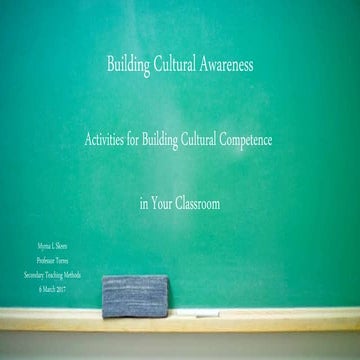 Activities to Build Cultural Competence 