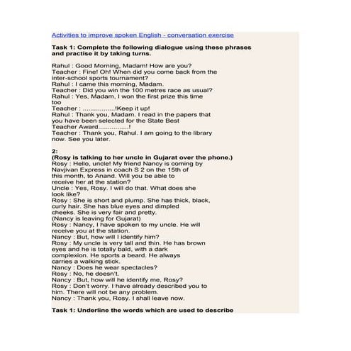 Activities to improve spoken english