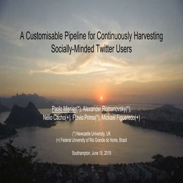 A Customisable Pipeline for Continuously Harvesting Socially-Minded Twitter U...