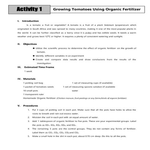 ppt scientific method experiment botany gms | PPTX