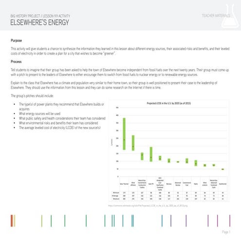 Lesson 9.9 Activity: Elsewhere's Energy