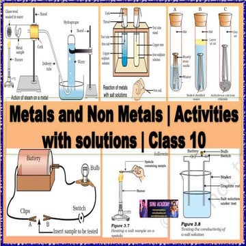 Metals and Non metals - Activities with solution | class X