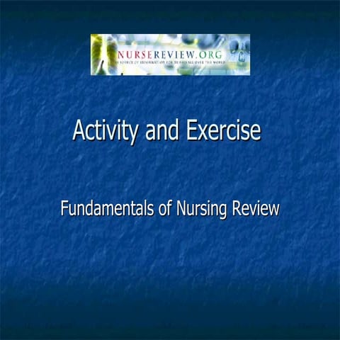 Activity And Exercise