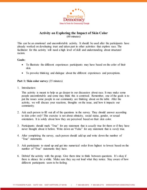 Activity to Explore the Impact of S...