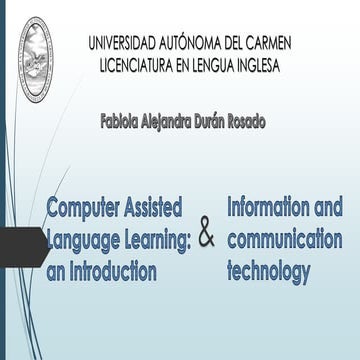 Computer assisted language learning | PPTX