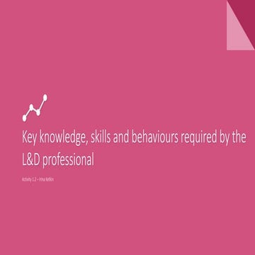 Key knowledge, skills and behaviours required by Learning and Development Pro...