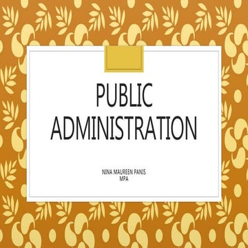 PUBLIC ADMINISTRATION