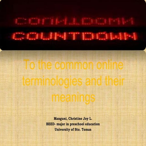 common online terminologies