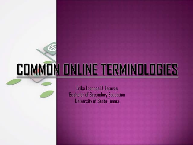Activity 11 - Common Online Terminologies
