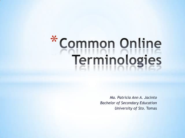 Activity13 common online terminologies
