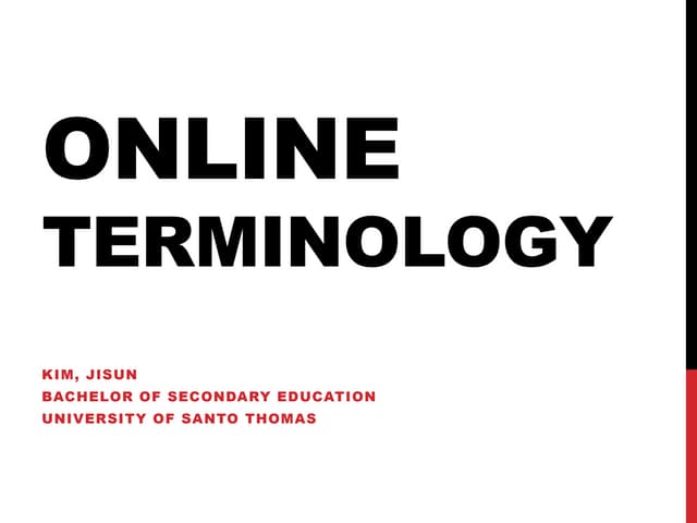 Activity 13 common online terminologies