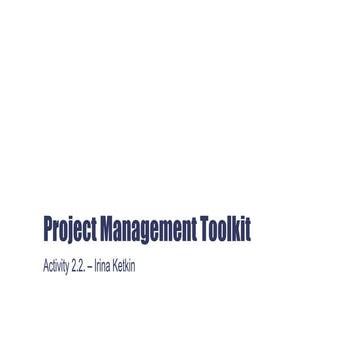Project Management Toolkit