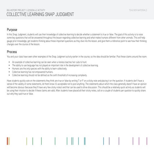 Lesson 6.2 Activity: Collective Learning Snap Judgment