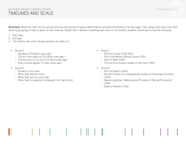 lesson 1 1 activity timelines and scale blank timelines for students