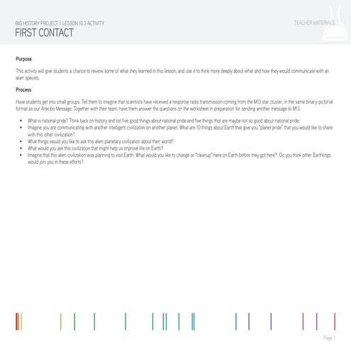 Lesson 10.3 Activity: First Contact
