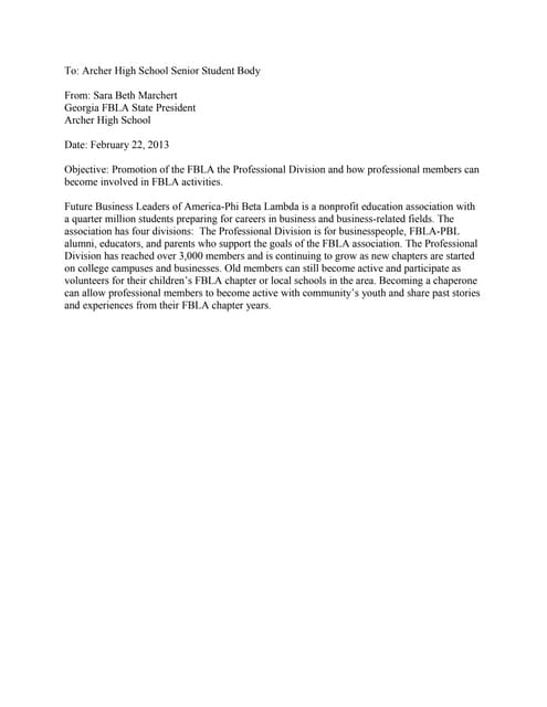 Membership Memo