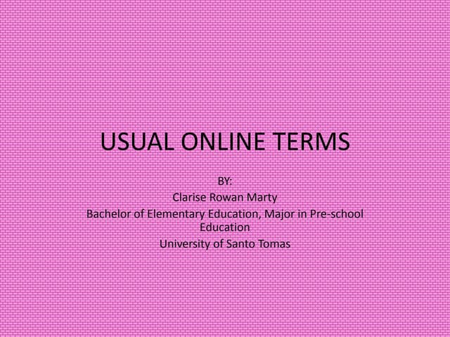Common Online Terms