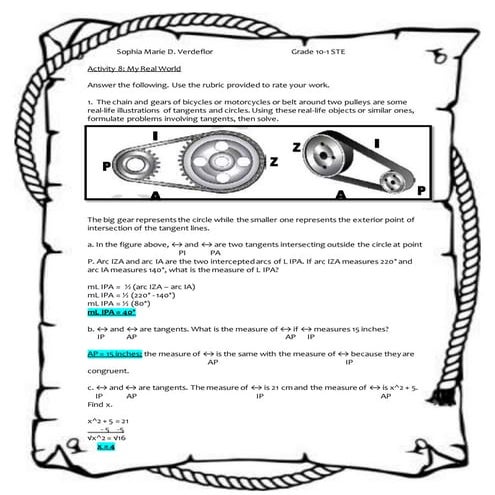 Activity 8: My Real World