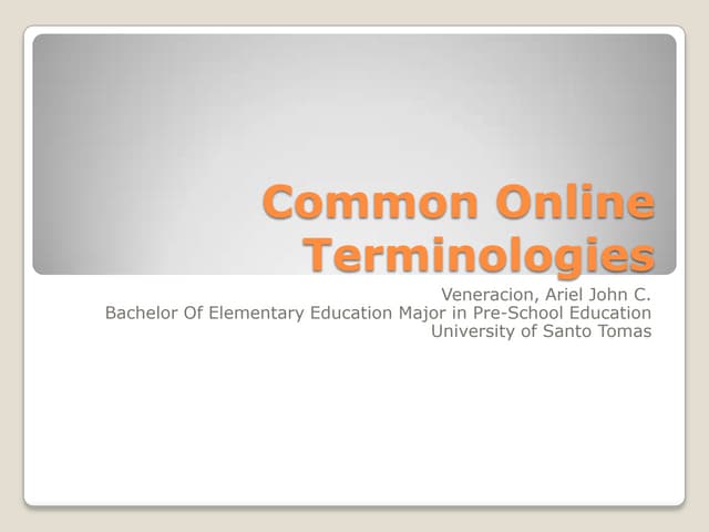 Activity 9 Common Online Terminologies