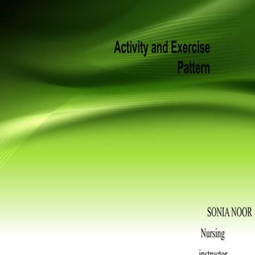 Activity and Exercise presentation pdf..