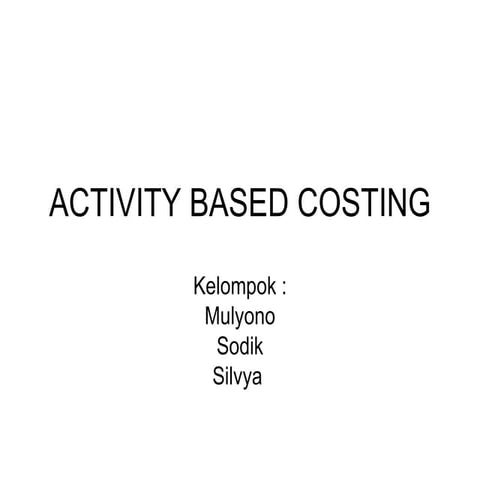 Activity based costing | PPT