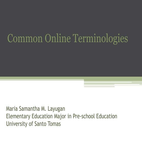 Activity common online terminologies