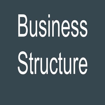 Business structure study notes G11