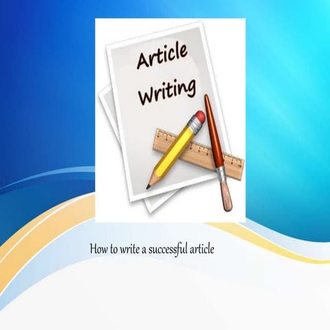 How to write an article
