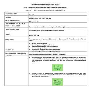 Activity plan from Poland -  music ...