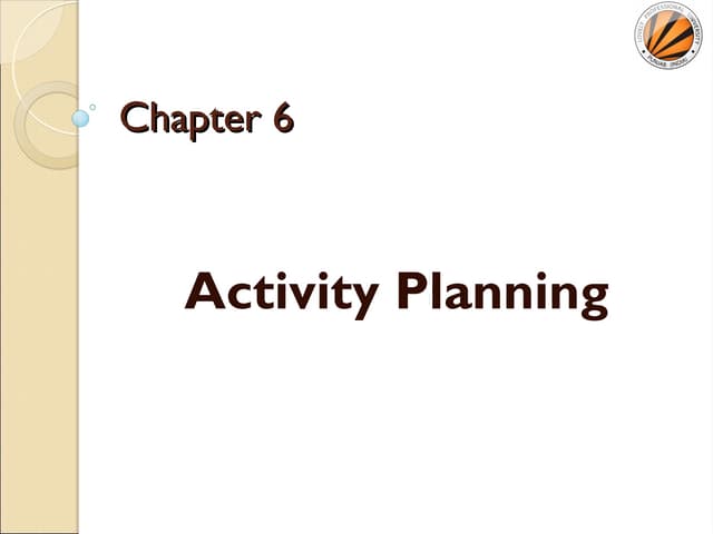software project management Activity planning.ppt